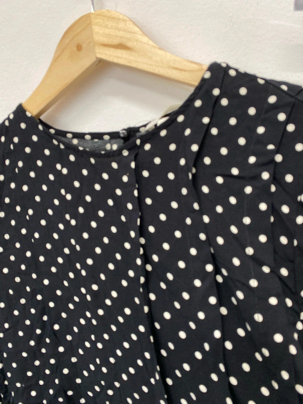 Fabulous spotty tunic top Uk18 new from H&M pleated details IM001