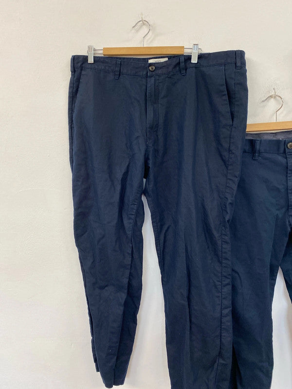 M&S Navy chinos Uk42 W 31L / 29L Trio #92 JS004