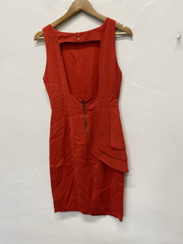 Alice + Olivia Dress Orange Cut-out Back Retro Vibes Uk xs SD002