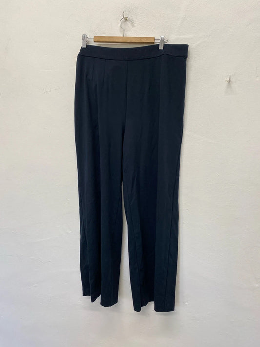 M&S navy wide leg Elasticated leggings classic Uk20 R RM002
