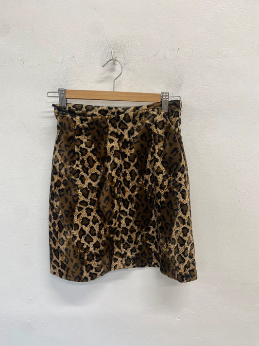 Lovely Wallis leopard midi skirt y2k UK 10 MM005
