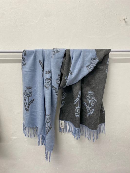 Lovely butterfly lilac thistle cashmere blend scarve one size AO001