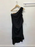 Fabulous loose fit one sided Cazinc the label black Midaxi dress Uk12 SS002
