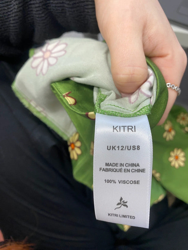 Stunning kitri green daisy trousers UK 12 SS002