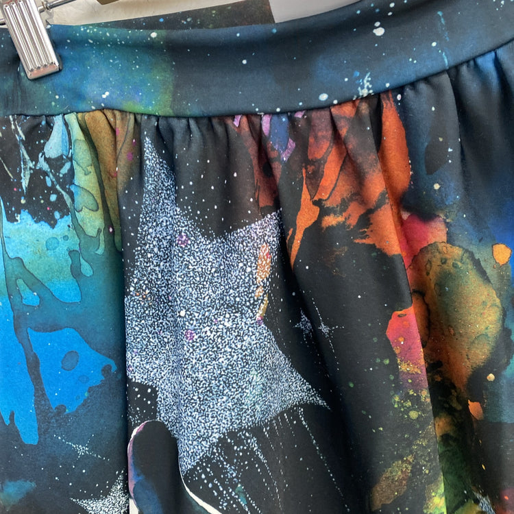 Black Milk X Lora Zombie Space Art  Skirt Medium Paint Watercolor Rare Ltd JR001