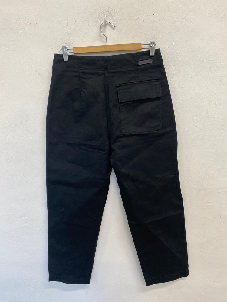 Fabulous Massimo Dutti Black Cotton linen trousers Uk10/12 SS002