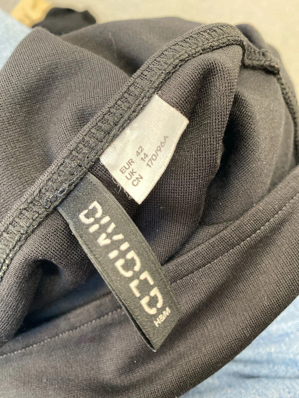 Fab H&M black skater dress Uk14 classic PJ001