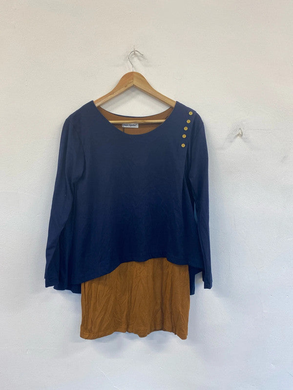 Najia Symbol Boho Layered Tunic Top UK 12 LW005