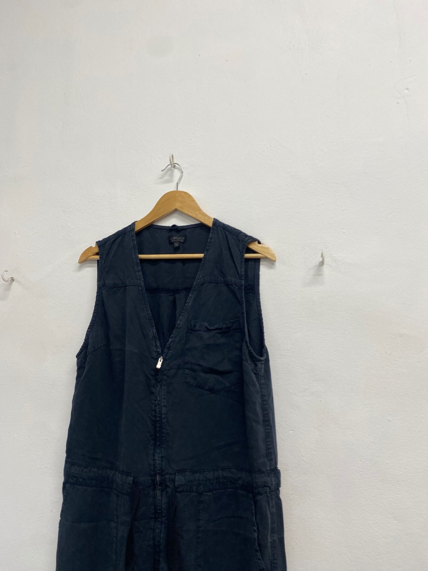 Stunning Topshop Jumpsuit UK 16 Charcoal Grey casual DM561