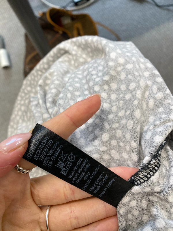 Fabulous M&co black white spotty dress v neck UK 10 LD001