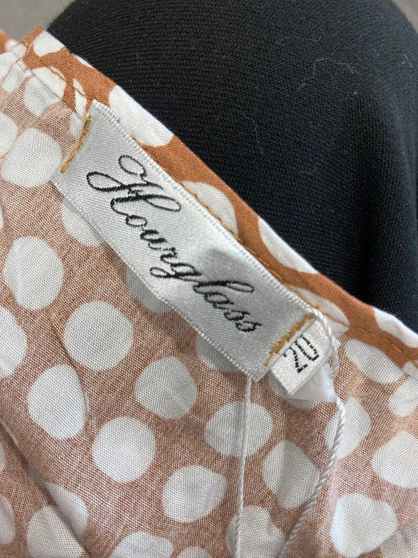 Lovely hourglass spotted brown smock dress nwt UK 20 IM001