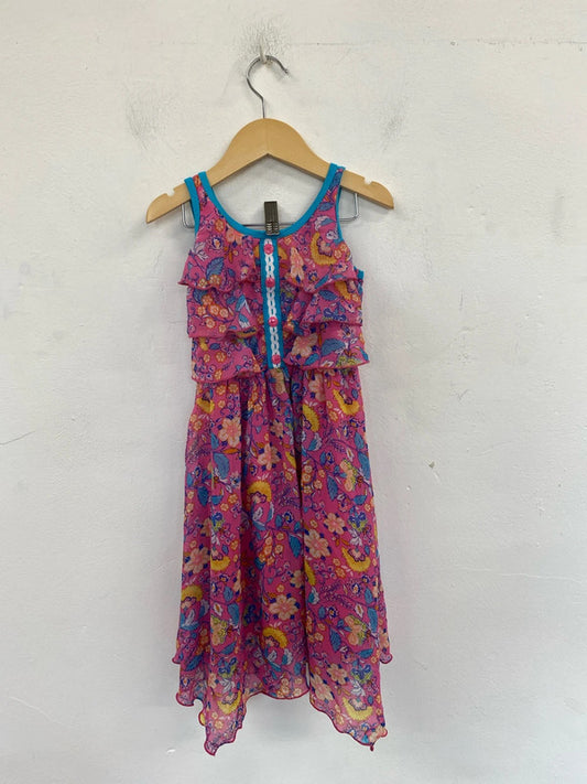 Jona Michelle Adorable Girls Pink & Blue Floral Summer Dress 6 Years EL001