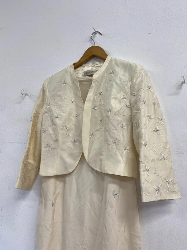 Fabulous Jacques Vert pure silk occasion dress & jacket Uk12 JS004