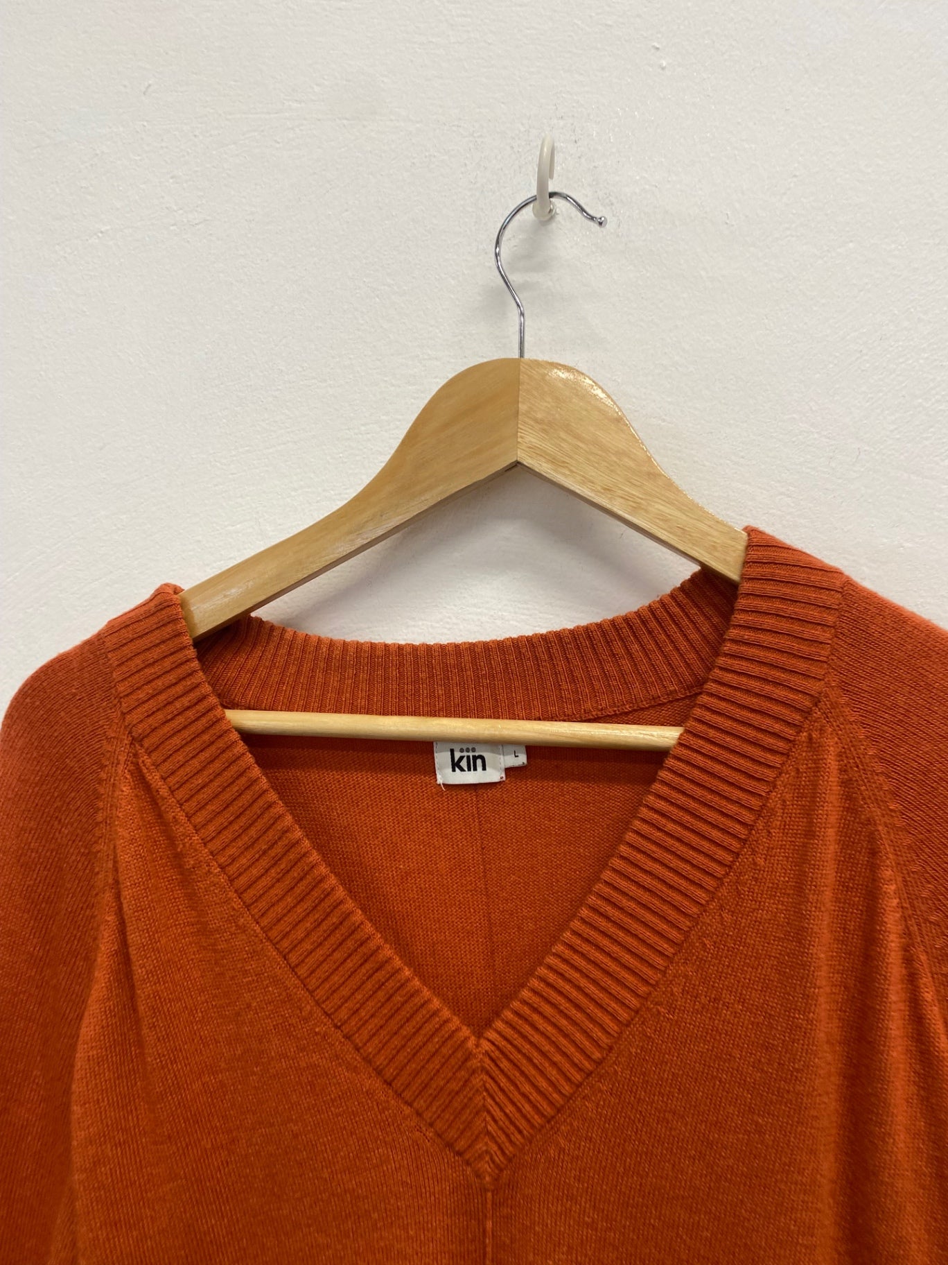 Stunning Kiin Knitted Dress UK 12 Orange wool blend DM561