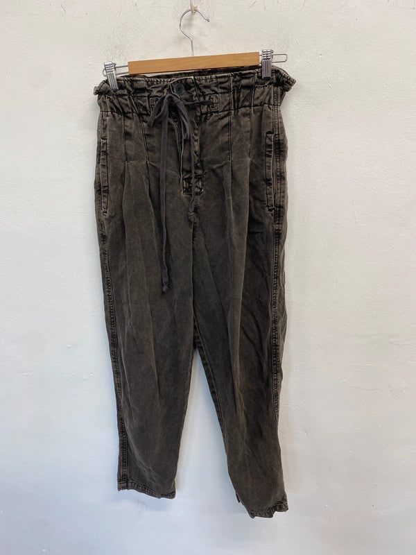 Lovely free people grey washed drawstring cuffed joggers UK XS RF001