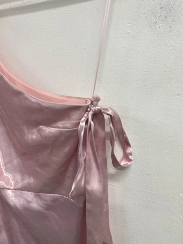 Fabulous Barbie Pink evening dress Midaxi Uk14 cut out KD001