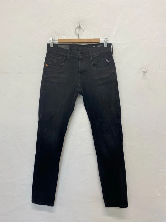 Replay Chic Black Hyperflex Anbass Jeans 30W 32L CN001