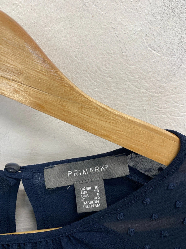 Lovely duo of blouses semi sheer navy #7 UK10 jay jays Primark AG005