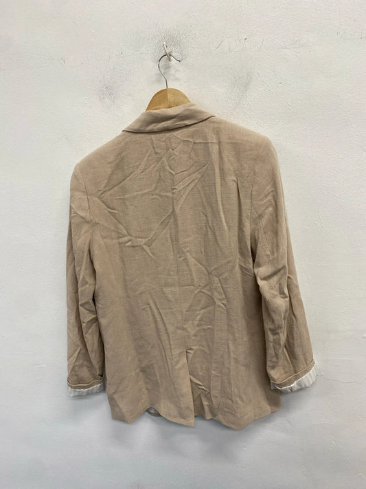 Lovely papaya beige linen blazer UK 12 AO001