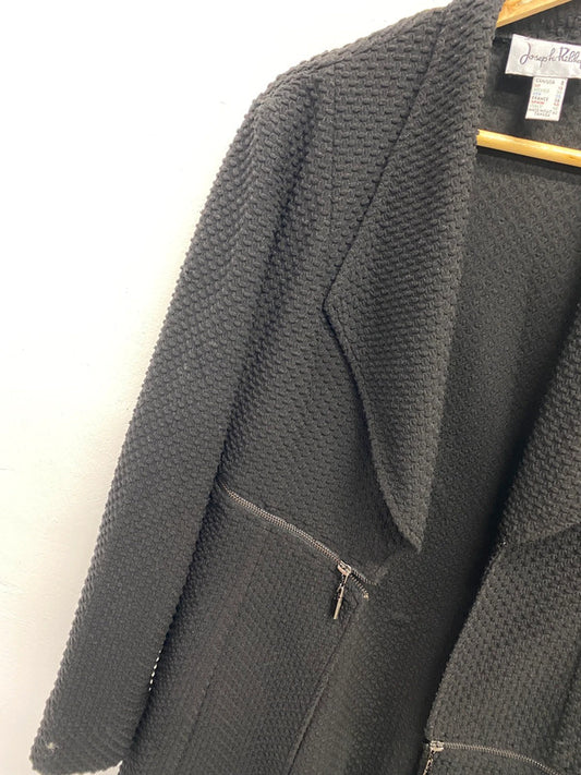 Stunning Joseph Ribkoff Black Longline Jacket Textured Blazer UK 10 KM004