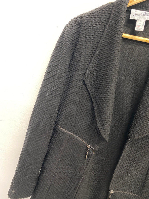 Stunning Joseph Ribkoff Black Longline Jacket Textured Blazer UK 10 KM004