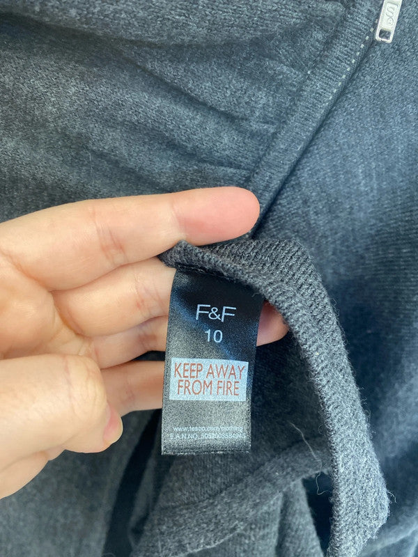 F&F Chic Charcoal Grey Asymmetric Cardigan UK 10 SW001