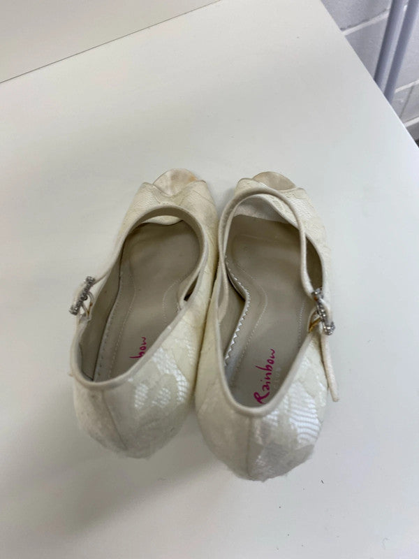 Fabulous Rainbow Cream Lace Heels event occasion UK6 KM004