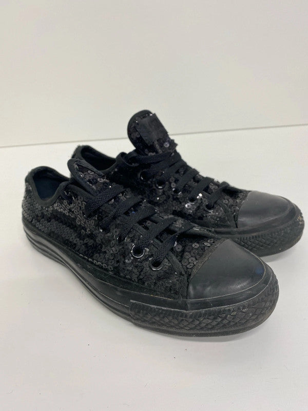 Fabulous Black sequin classic party converse UK6 JR001
