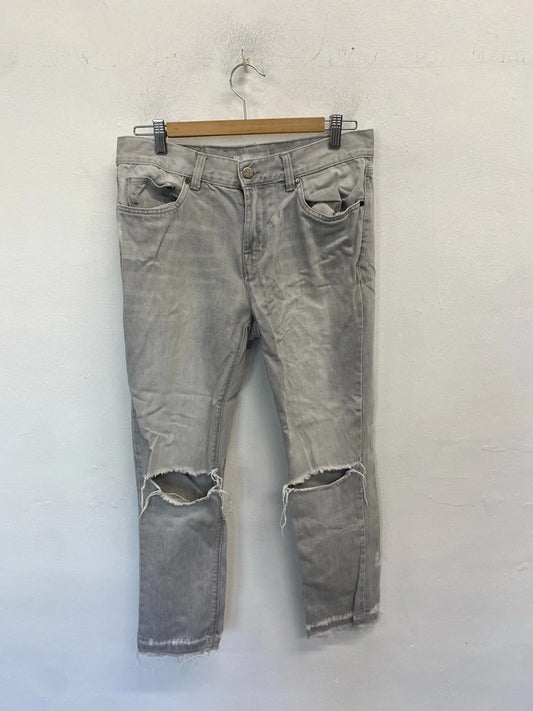 Lovely waven light grey ripped jeans “erika” UK 10 LH002