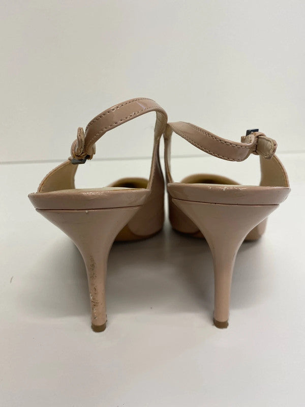 Fabulous Nine West Leather nude sling back shoes Uk7 KM005