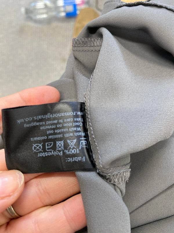 Fabulous Grey Roman classic top Uk12 high neck SG090