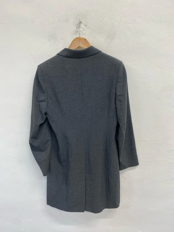 Fabulous Debenhams grey longline blazer UK 12 JB005