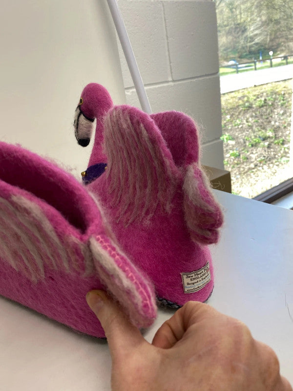 Fabulous Sew Heart Felt Scotland flamingos Slippers Uk5 MD002