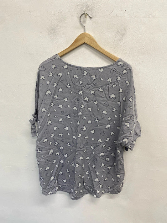 Gorgeous love izabel London grey heart top UK M MM005