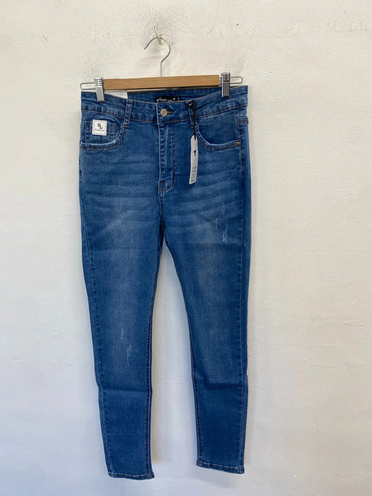 Lovely denim life blue distressed jeans new UK XL AO001