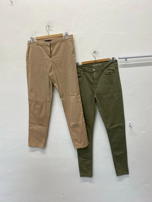 Fab Duo of M&S neutral chinos wardrobe classics Uk12 #2 KW002