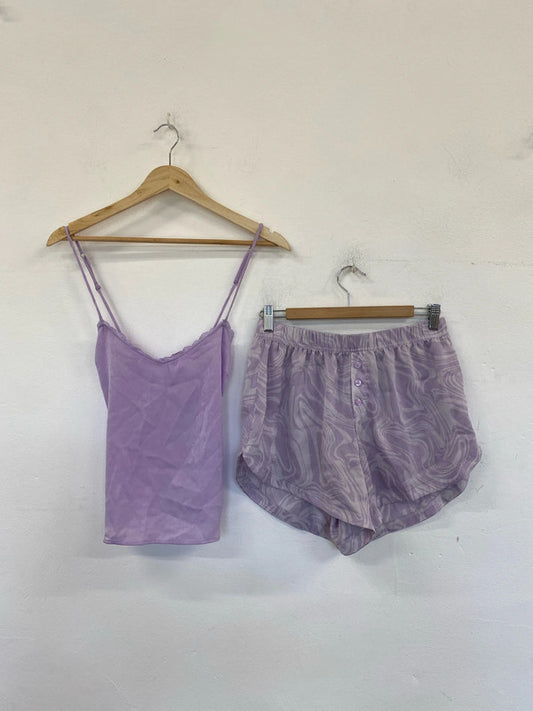 Gilly Hicks Fabulous Lilac Satin Pyjamas Size S-M JH001