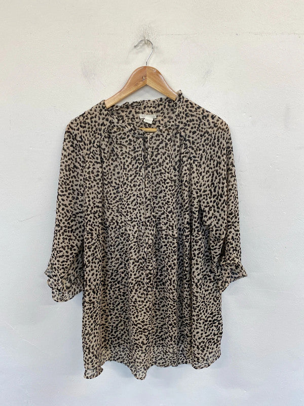 H&M Fabulous Leopard Print Maternity Blouse Size L MD002