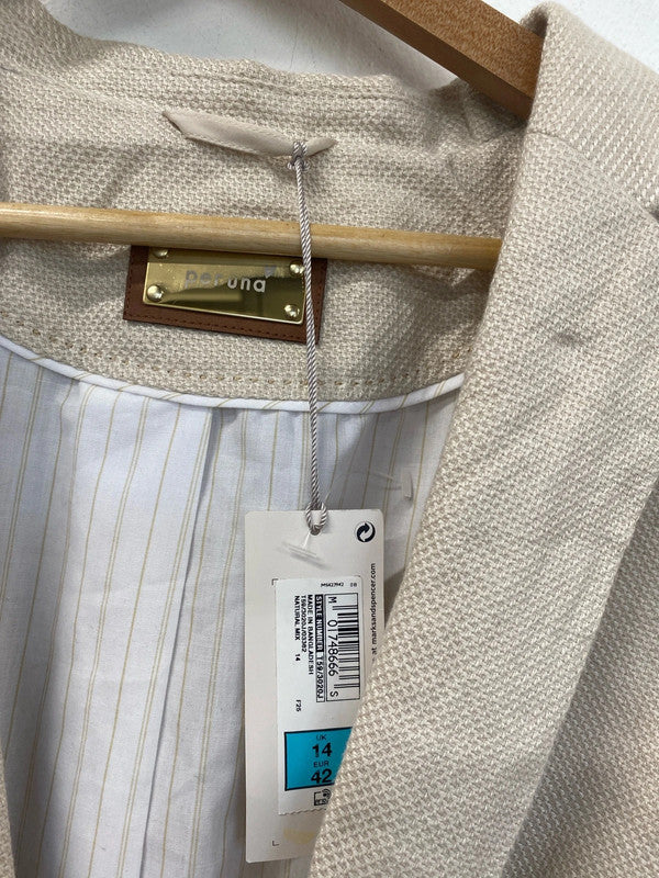 Fabulous New twill cream blazer dress Uk14 MW001