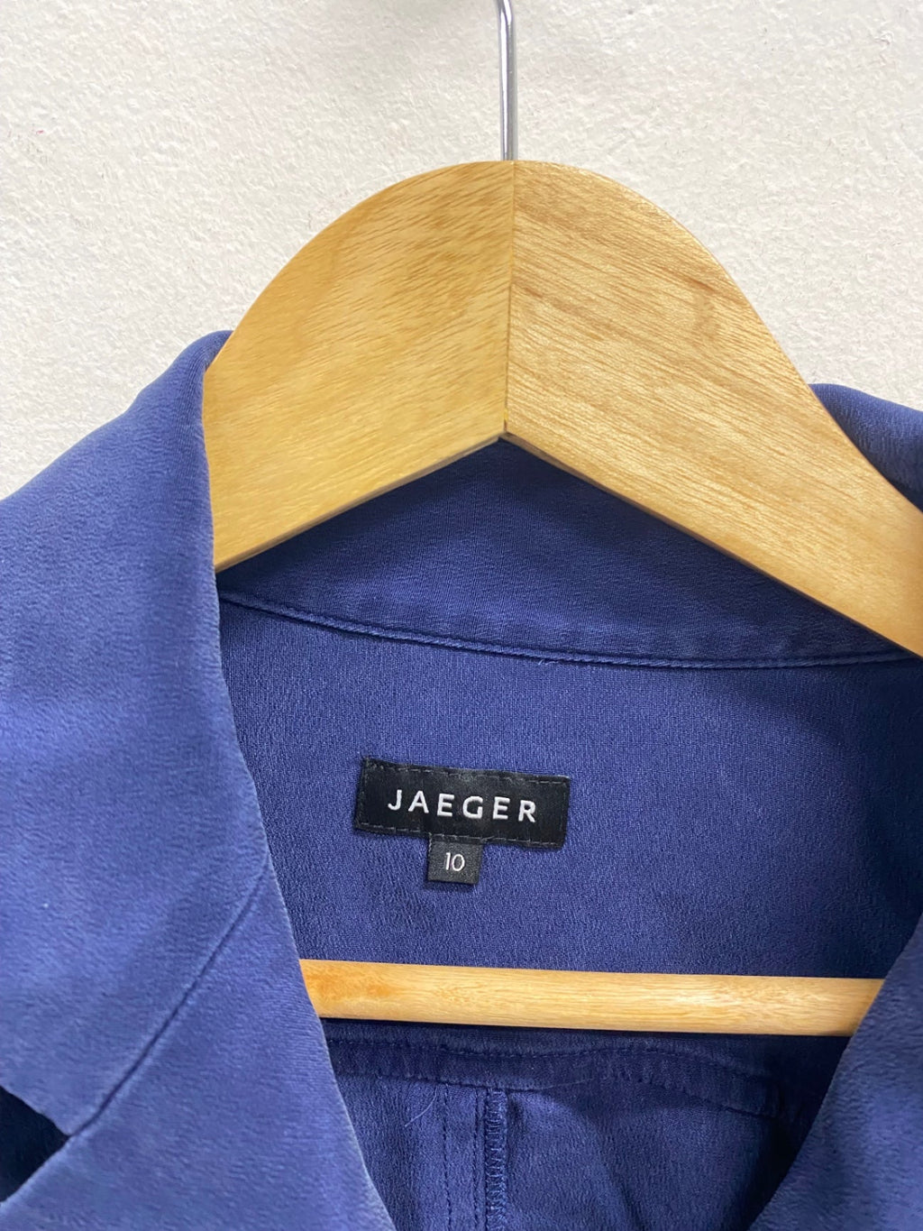 Fabulous Jaeger Shirt Dress Uk 10 Navy button belted SA514