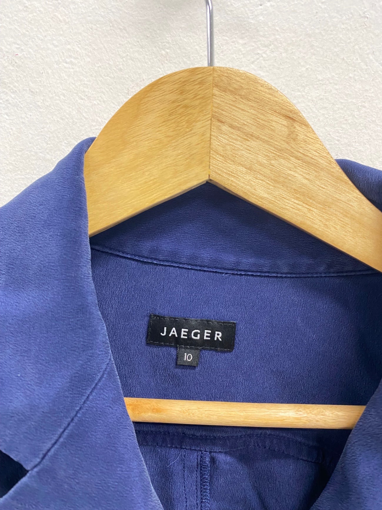 Fabulous Jaeger Shirt Dress Uk 10 Navy button belted SA514