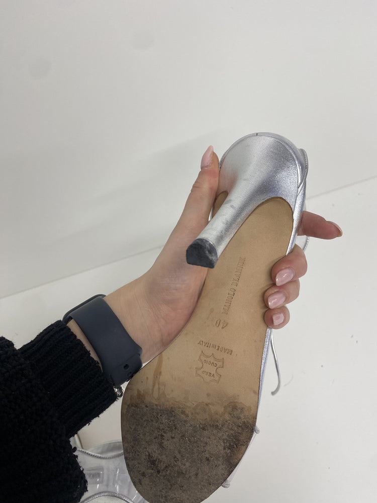 Lovely Manolo Blahnik C Lucita Plastic Transparent Heels UK 7 JP001