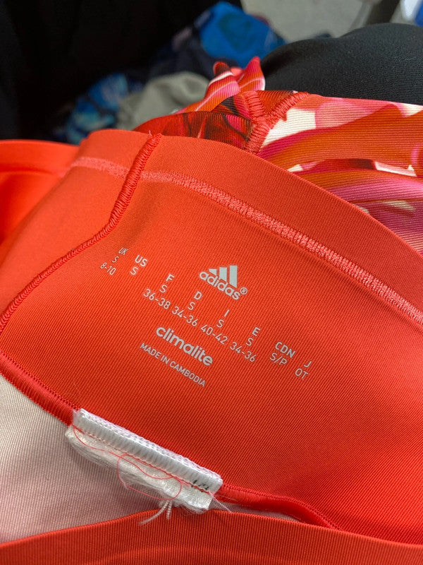 Lovely pink rose adidas active leggings UK S GK002