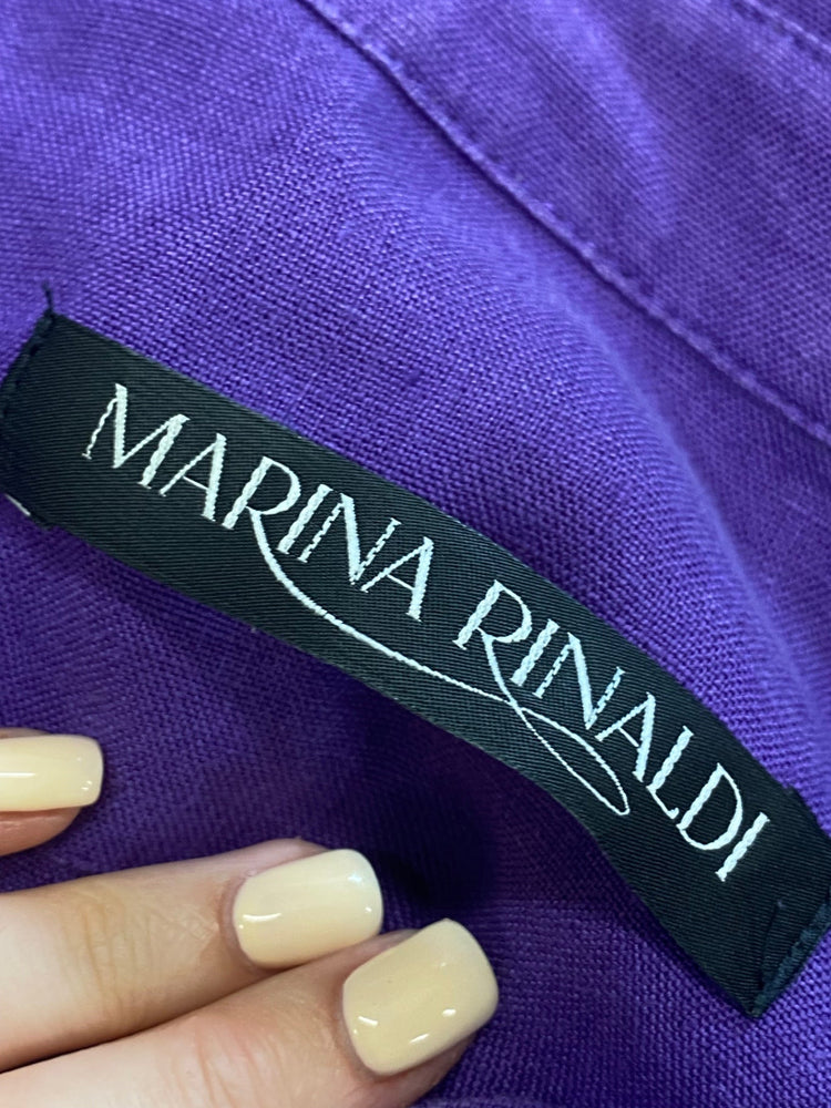 Fabulous MARINA RINALDI Dress UK 20 Purple button SO001
