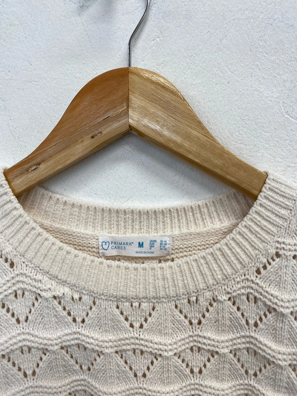 Fabulous crochet cream sleeveless Tank knit UkM 12/14 CM007