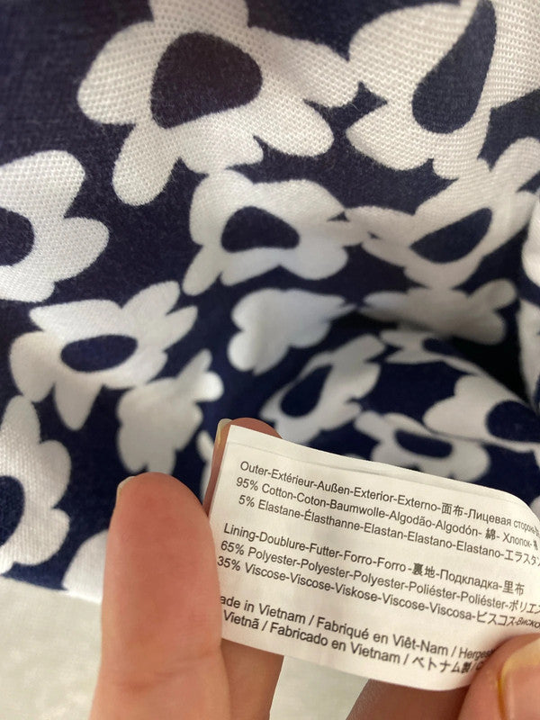 Fever London Stylish Navy & White Daisy Pattern Tennis Dress UK 12 JM007