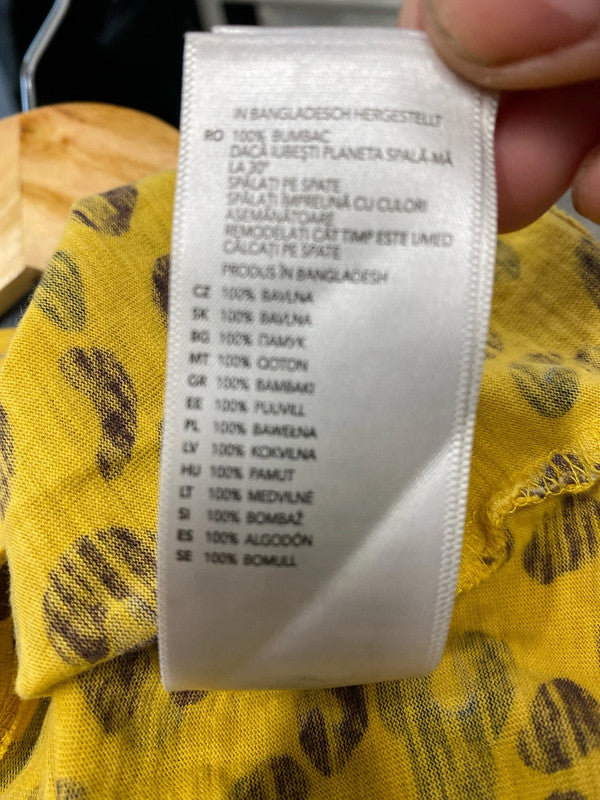 Fab Y2K yellow leopard T shirt Uk12 principles KD001