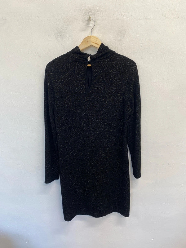Lovely principles by Ben de lisi black gold dress UK 18 MW001