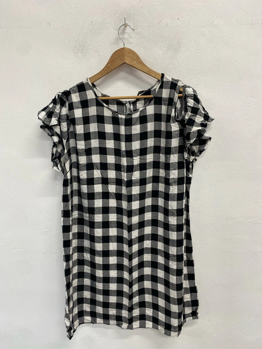 Fabulous Papaya Gingham large check cold shoulder dress Uk20 CR002