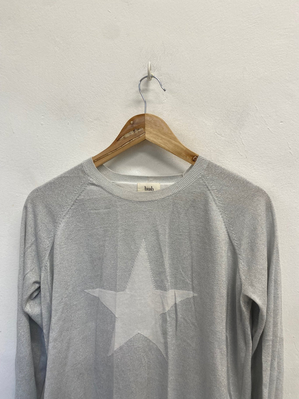 Fabulous Hush Sweater UK 8 Grey metallic star knit SA514